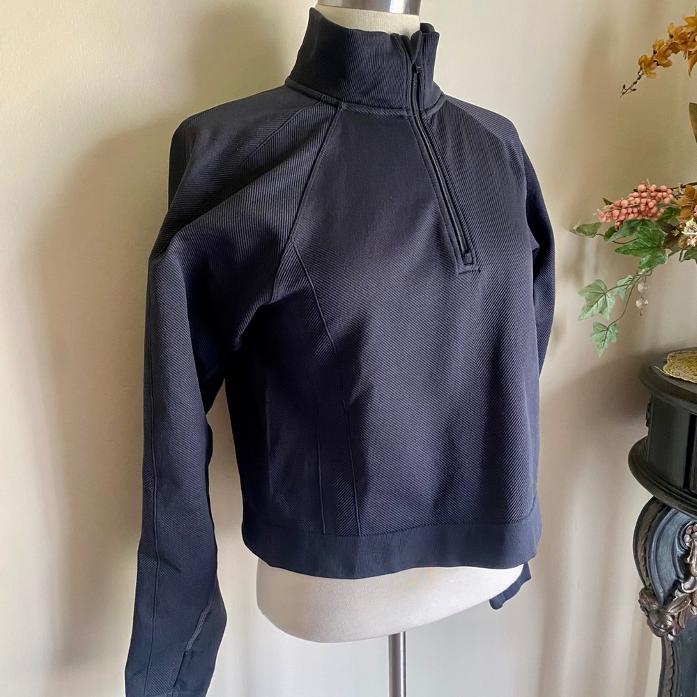 all in motion Black Zip-Neck Pullover
